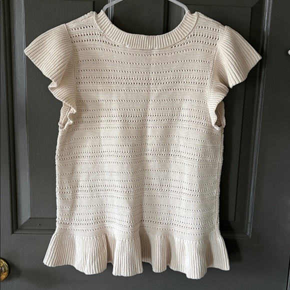 LOFT Open Knit Ruffle Sweater - Picture 4 of 4